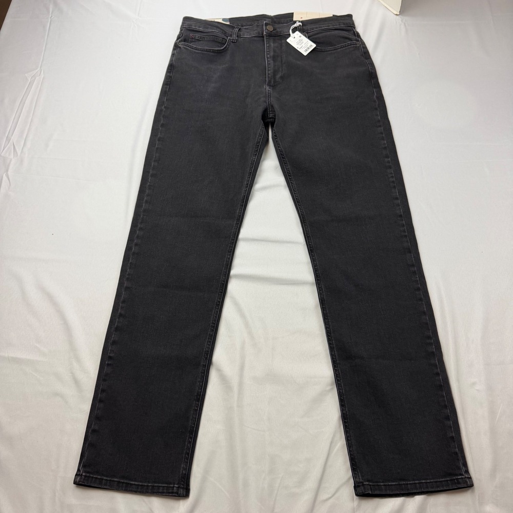 Marine Layer Original Slim Jeans Mens 36 x 32 Washed Black Stretch Denim